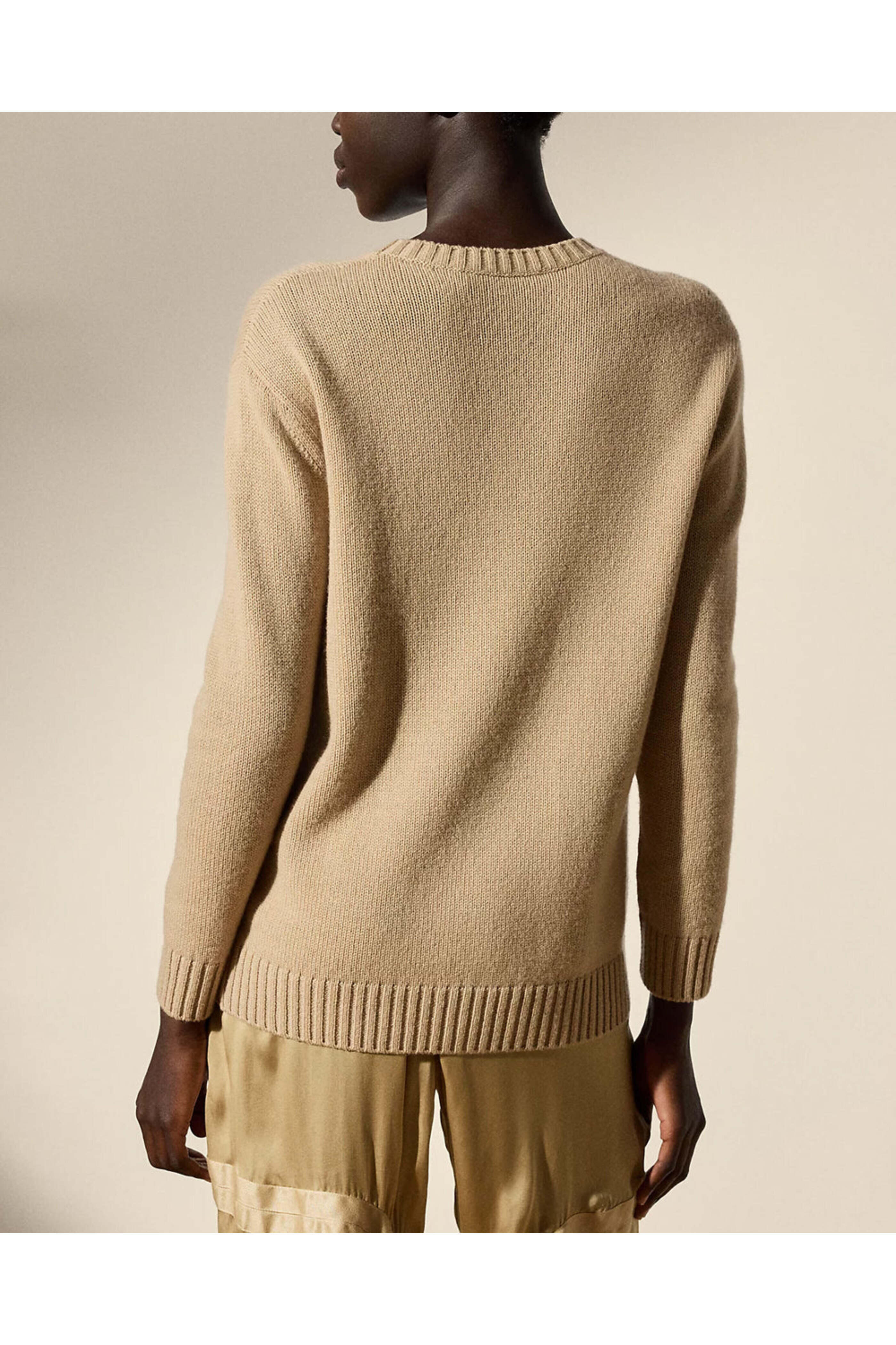 Ralph Lauren - Lux Tan Cashmere Aviator Bear Sweater
