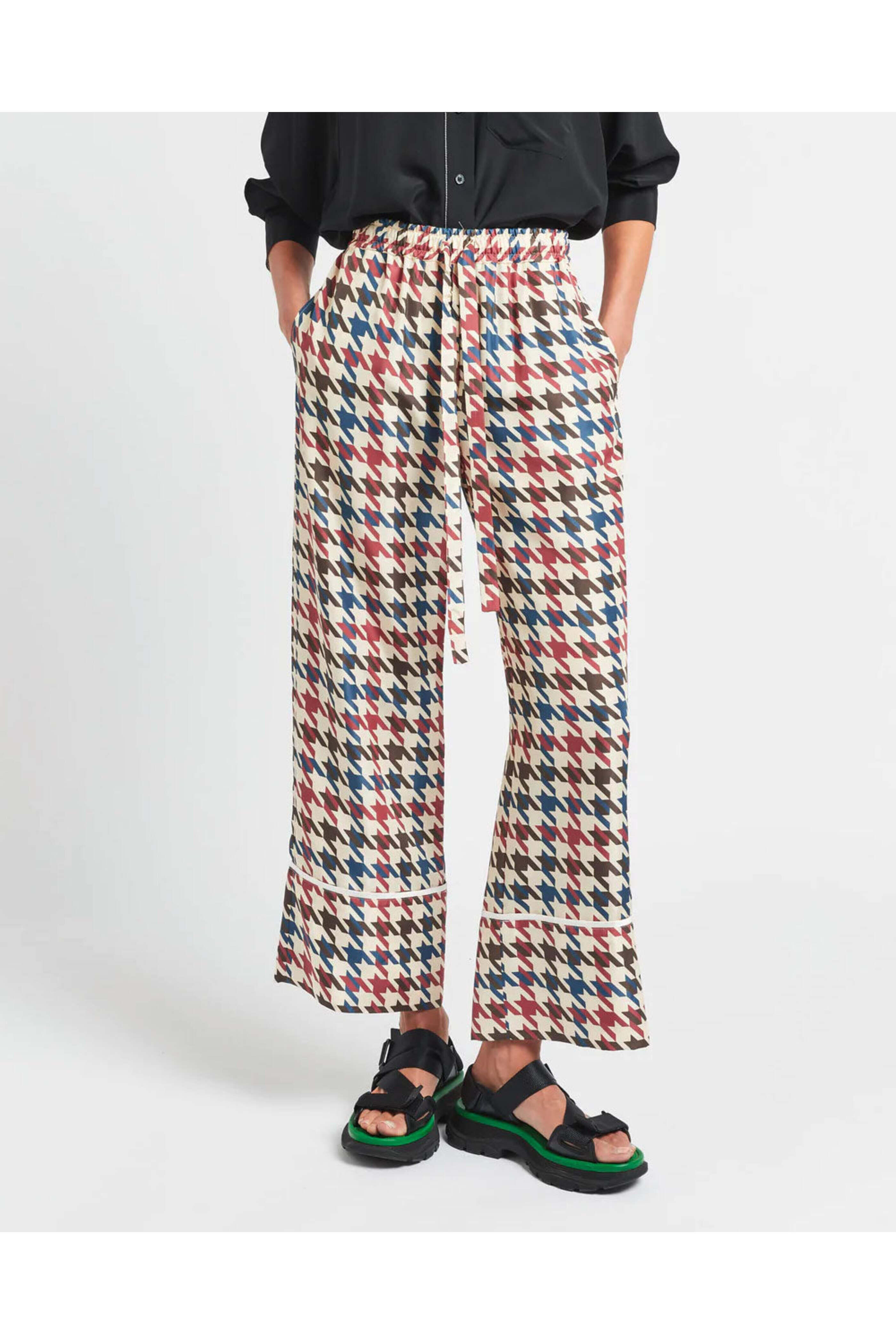 LEE MATHEWS リーマシュー パンツ Lee Mathews - Houndstooth Harper Pant | Mitchell Stores