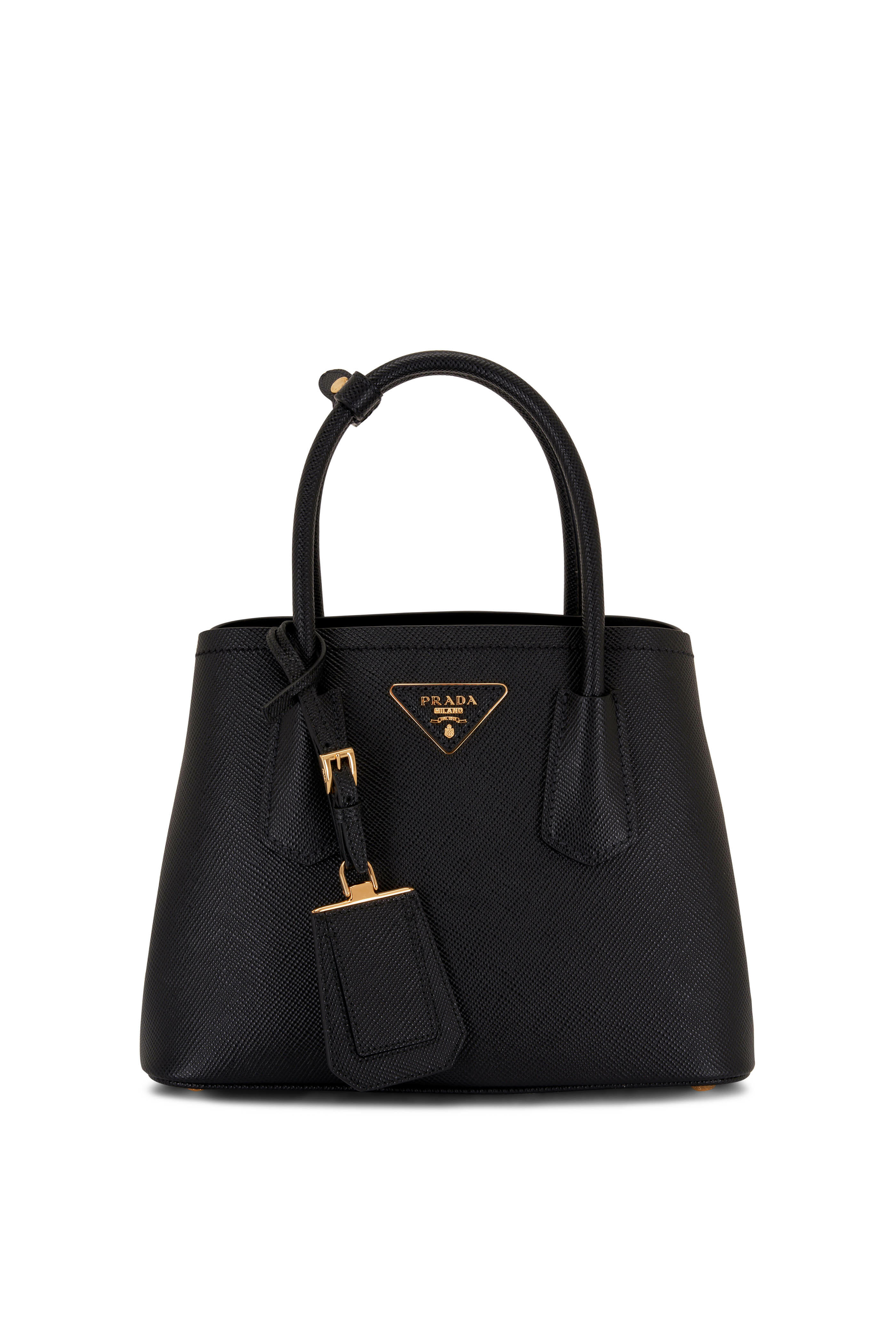Prada Black Saffiano Leather Mini Bag with Gold Hardware RRP