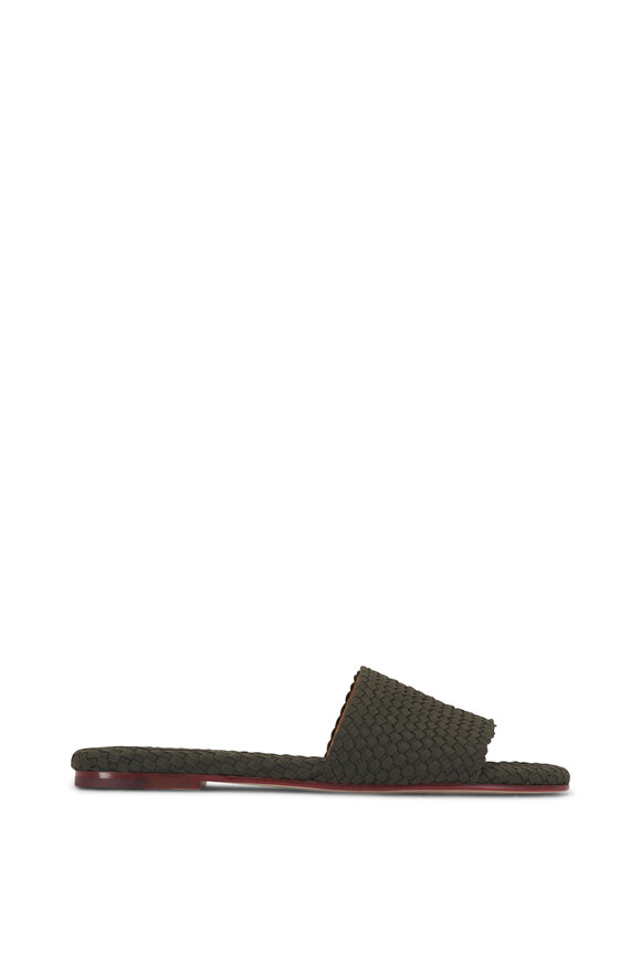 Naghedi - St. Barth's Olive Green Woven Slide