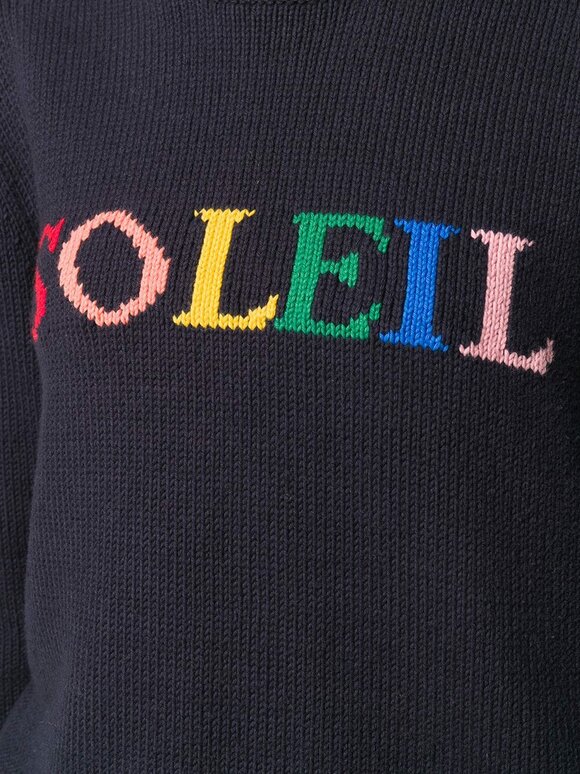 Chinti & Parker - Navy Cotton Rainbow Soleil Sweater