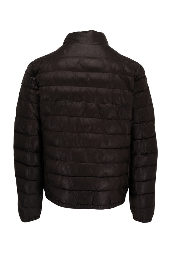 Parajumpers - Ernie Black Leather Puffer Jacket