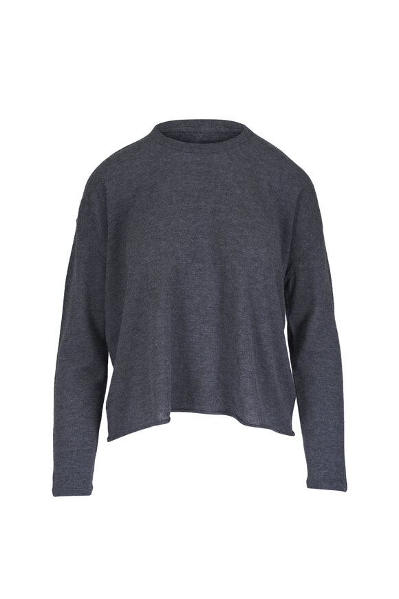 Majestic Anthracite Extrafine Cashmere Crewneck Shirt - view 1