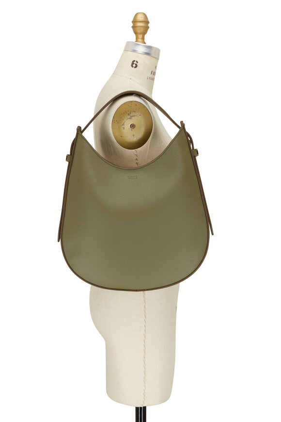 Tod's - Oboe Olive Grained Leather Small Hobo