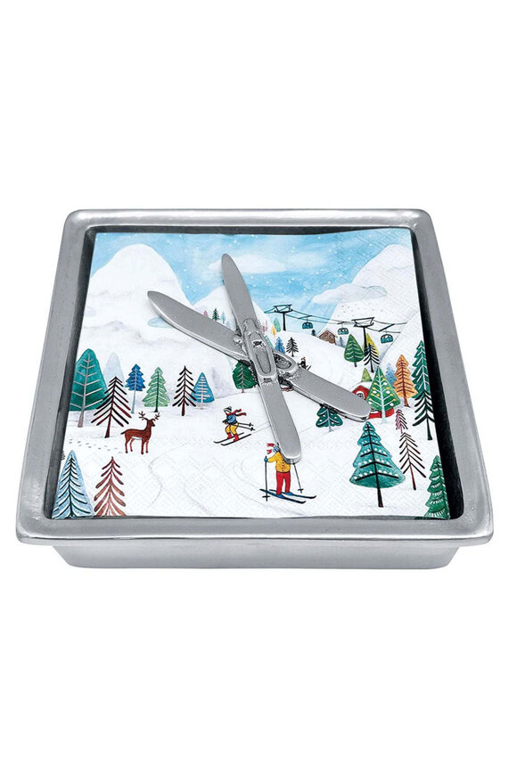 Mariposa Crossed Skis Napkin Box - Thumbnail 2