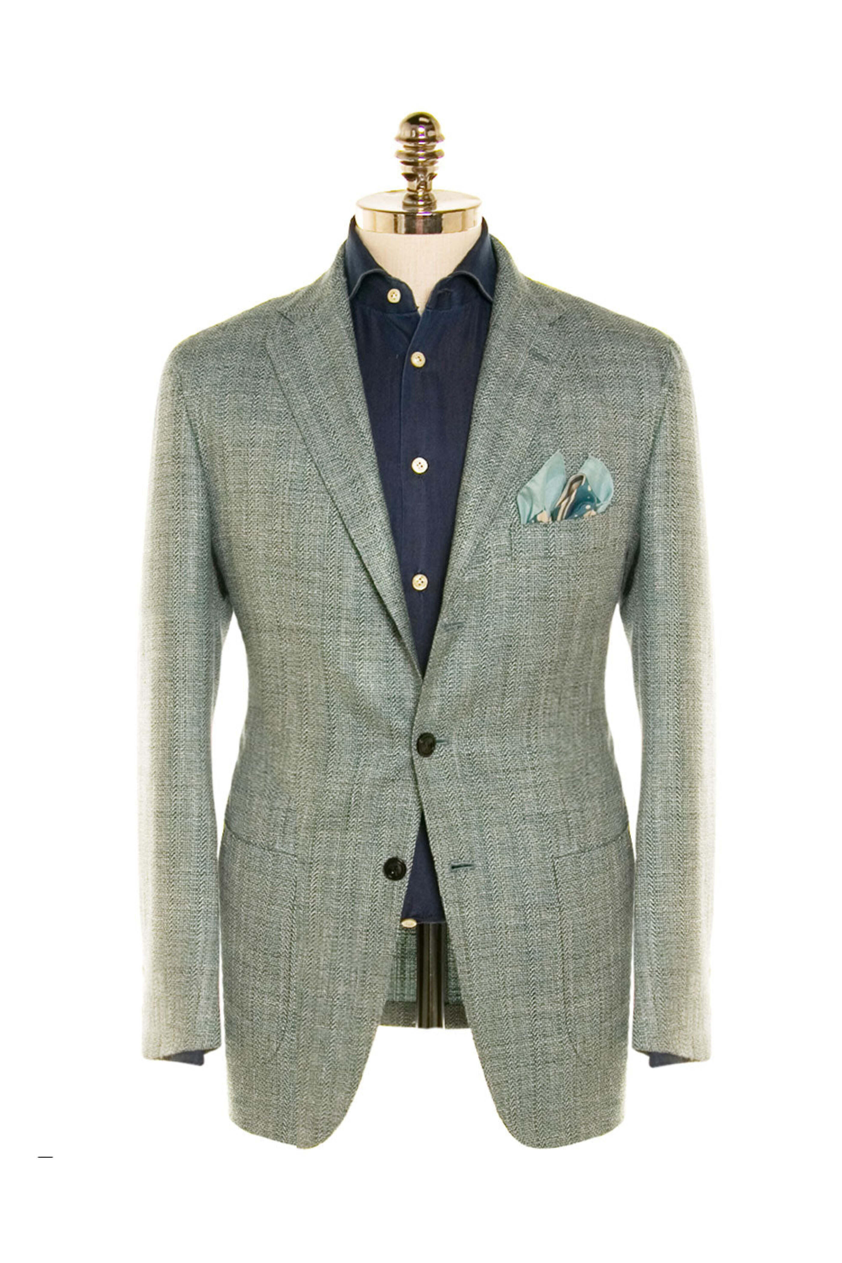 Kiton - Green Donegal Solid Sportcoat