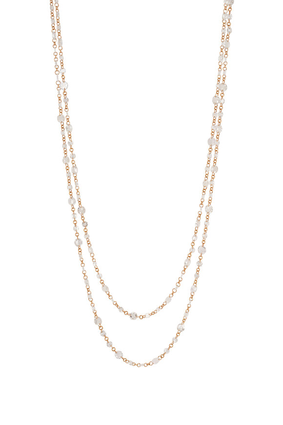 Kai Linz - 18K Rose Gold & Diamond Bead Necklace