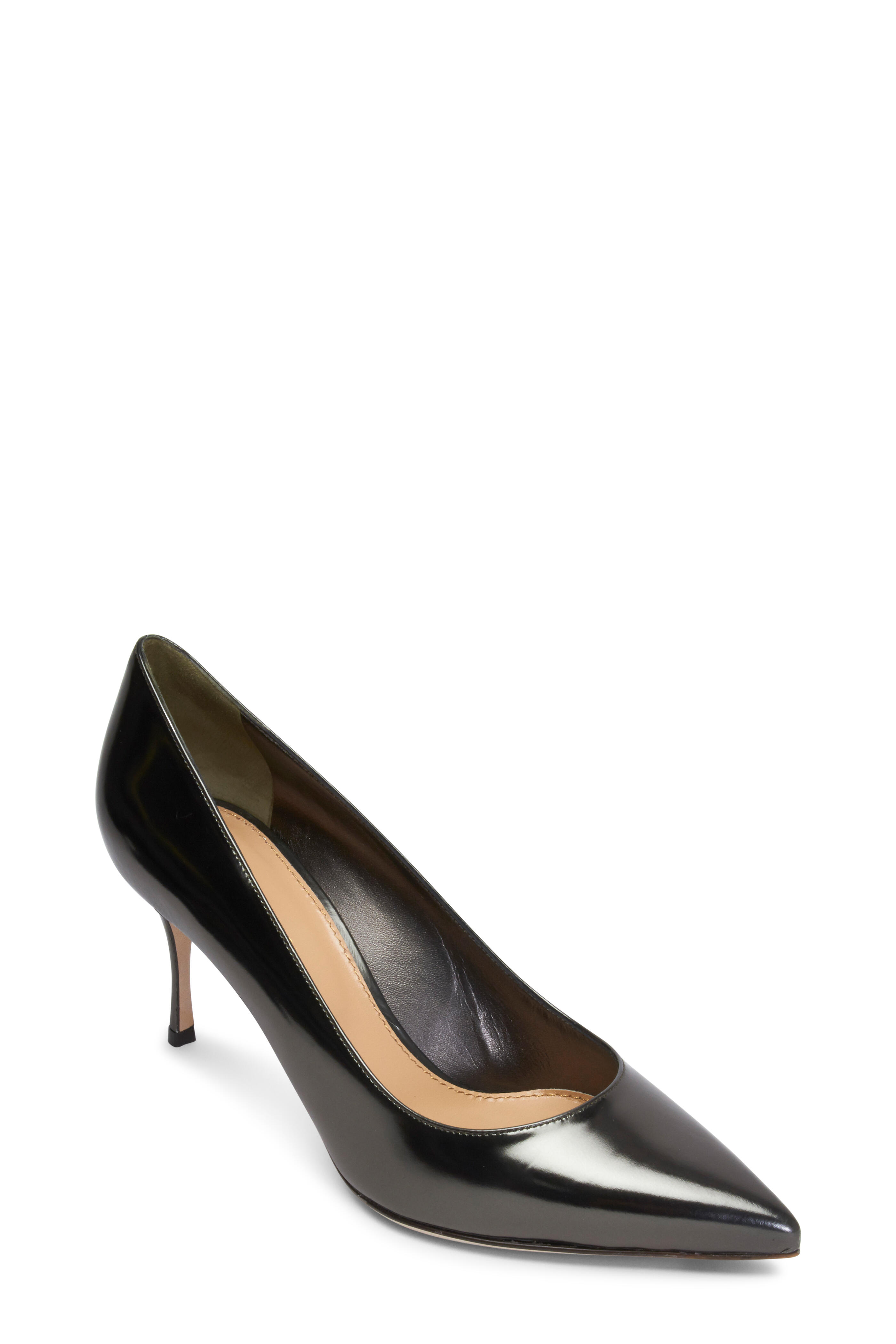 Sergio Rossi - Godiva Gunmetal Leather Mirror Pumps, 75mm