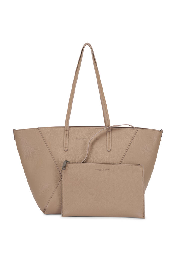 Brunello Cucinelli Small Duo Soft Leather Antelope Tan Tote Bag - view 5
