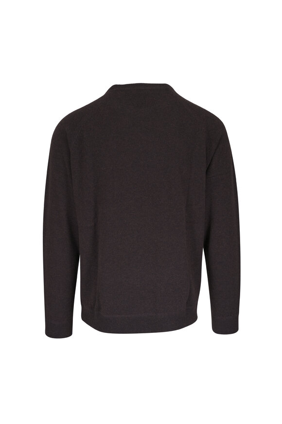 Kinross Coffee Cashmere Coverstitch Sweater - view 2