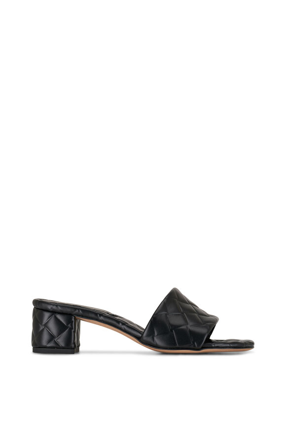 Bottega Veneta - Amy Black Padded Block Heel Sandal, 45mm