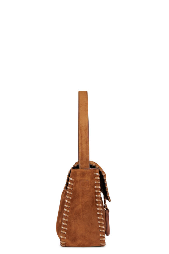 Staud Harlow Brown Suede Messenger Bag - view 3
