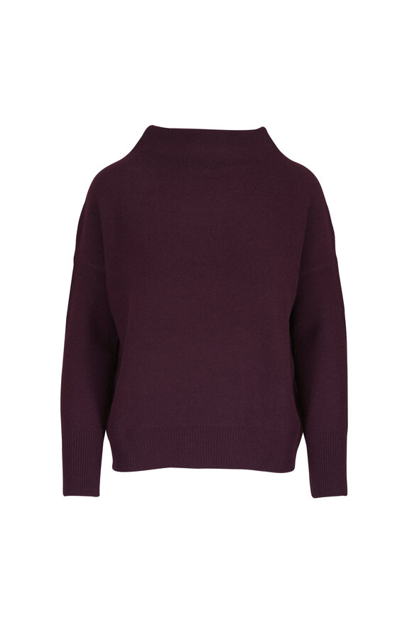 Vince Blackberry Cashmere Funnel Neck Pullover - view 1