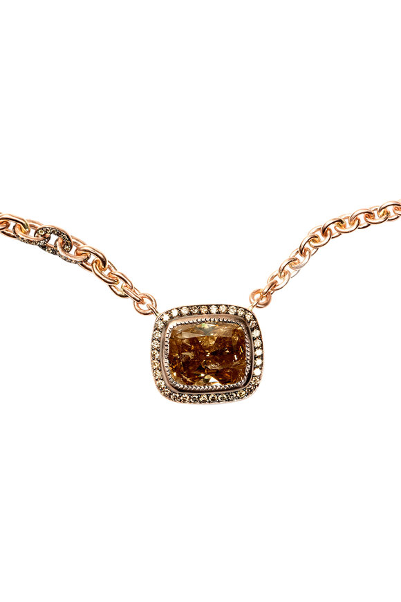 Sylva & Cie - 14K Rose Gold Fancy Diamond Pendant Necklace