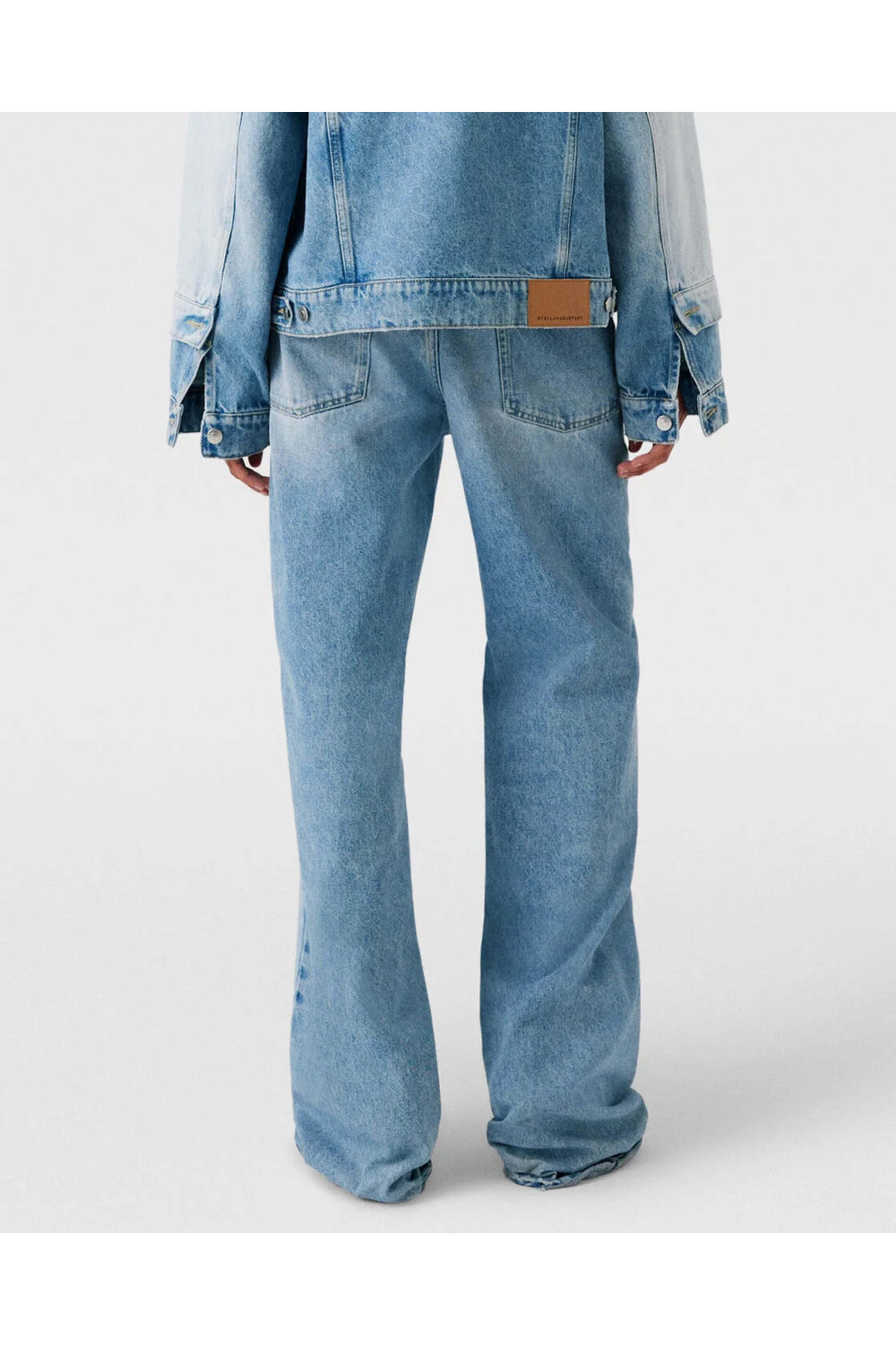 デニム・ジーパン STELLA MCCARTNEY STRAIGHT-LEG JEANS WITH CONTRASTING PANELS Women Blue Contrast Panel Straight-Leg Jeans | Stella