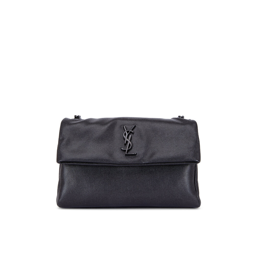 Saint Laurent Women's Medium Manhattan Black Leather Shoulder Bag | by Mitchell Stores