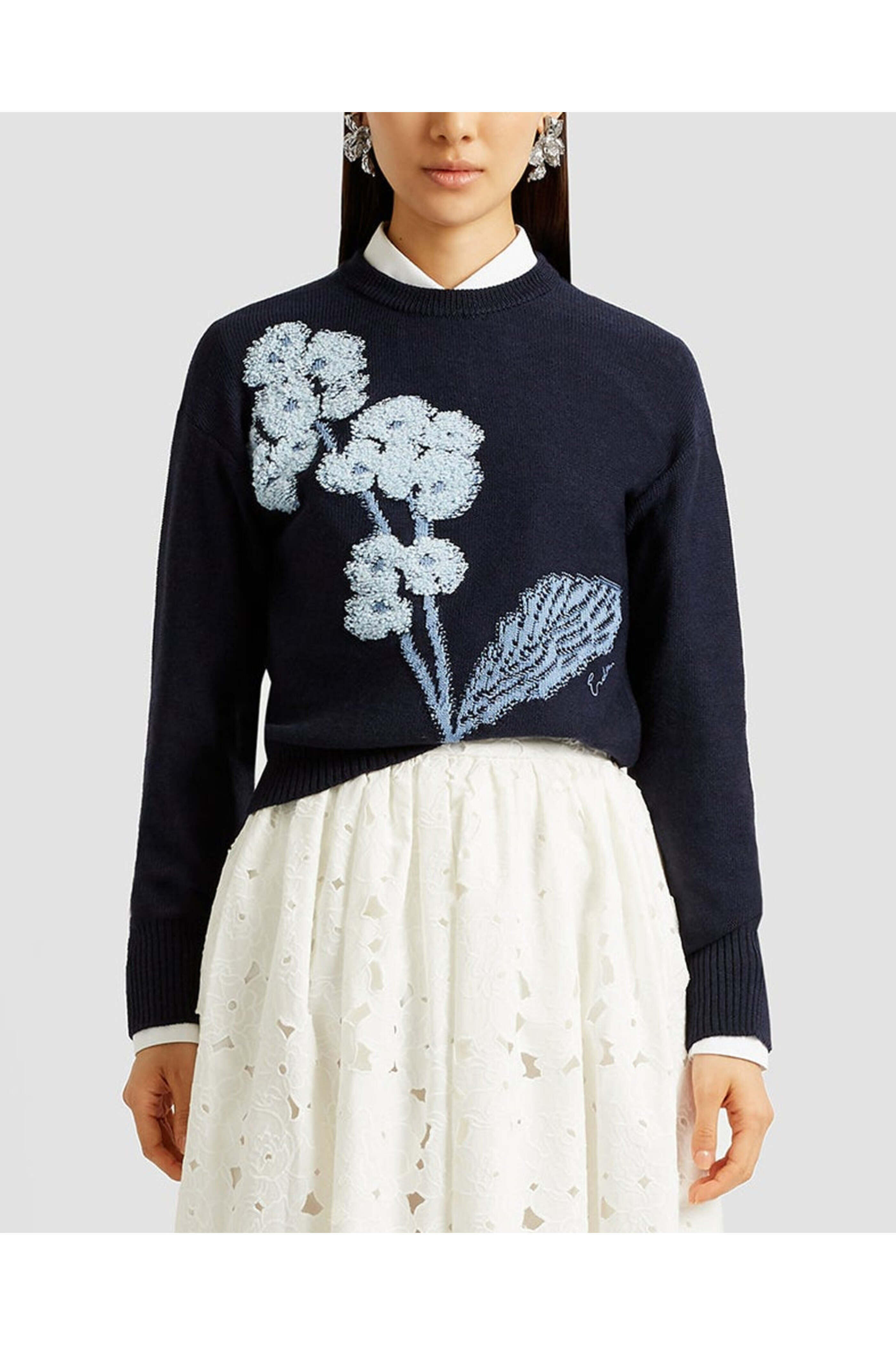 Erdem - Bright Indigo Cropped Sweater
