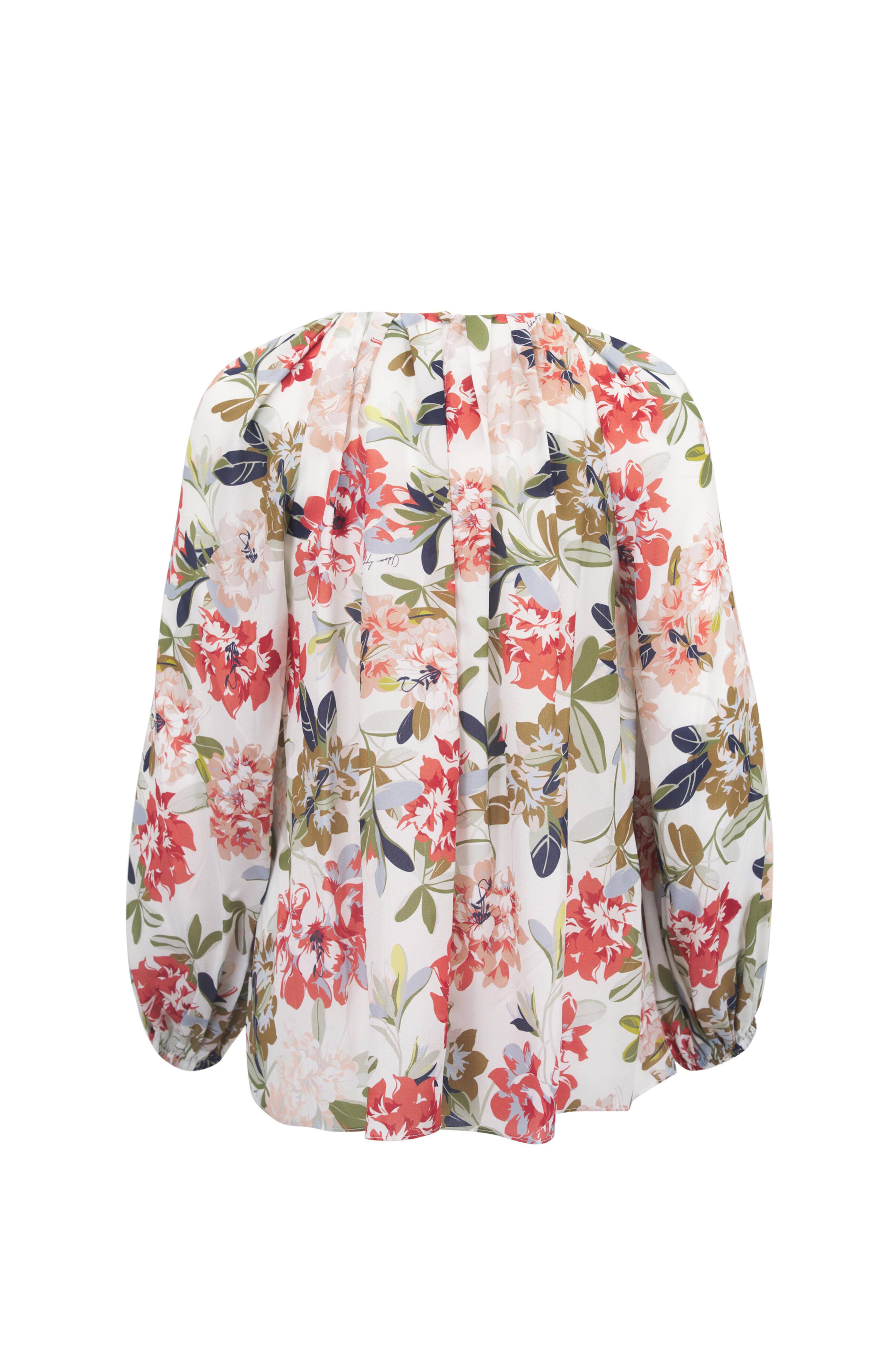 Adam Lippes - Lottie Ivory Multi Floral Crepe De Chine Top