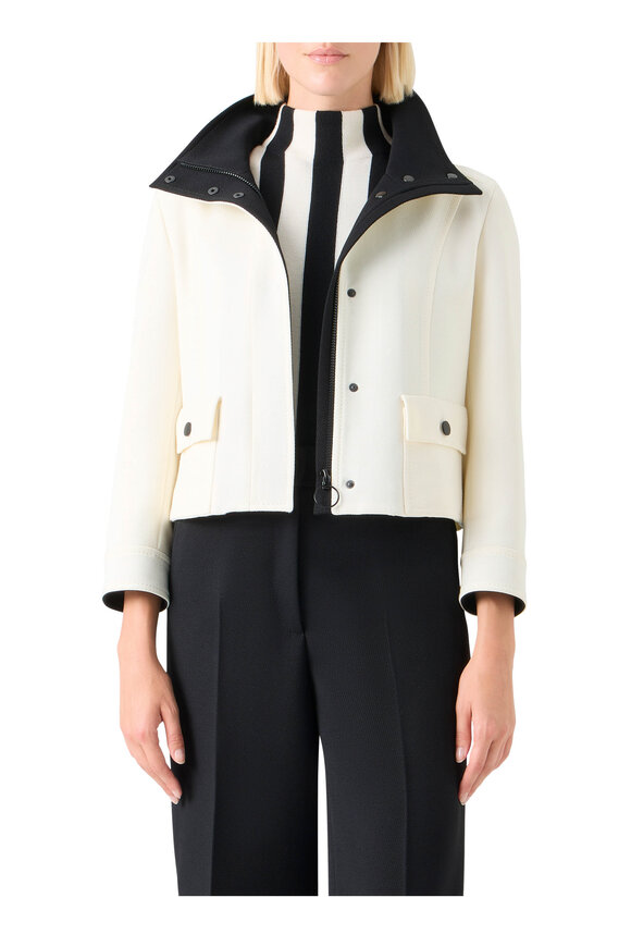 Akris Punto Cream & Black Wool Jacket - view 2