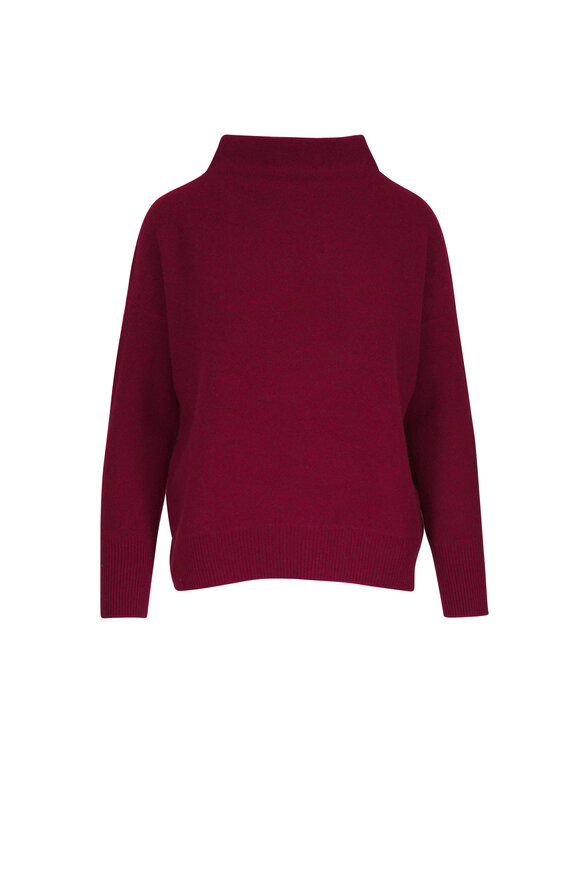 Vince Heather Ruby Ink Cashmere Funnel Neck Sweater