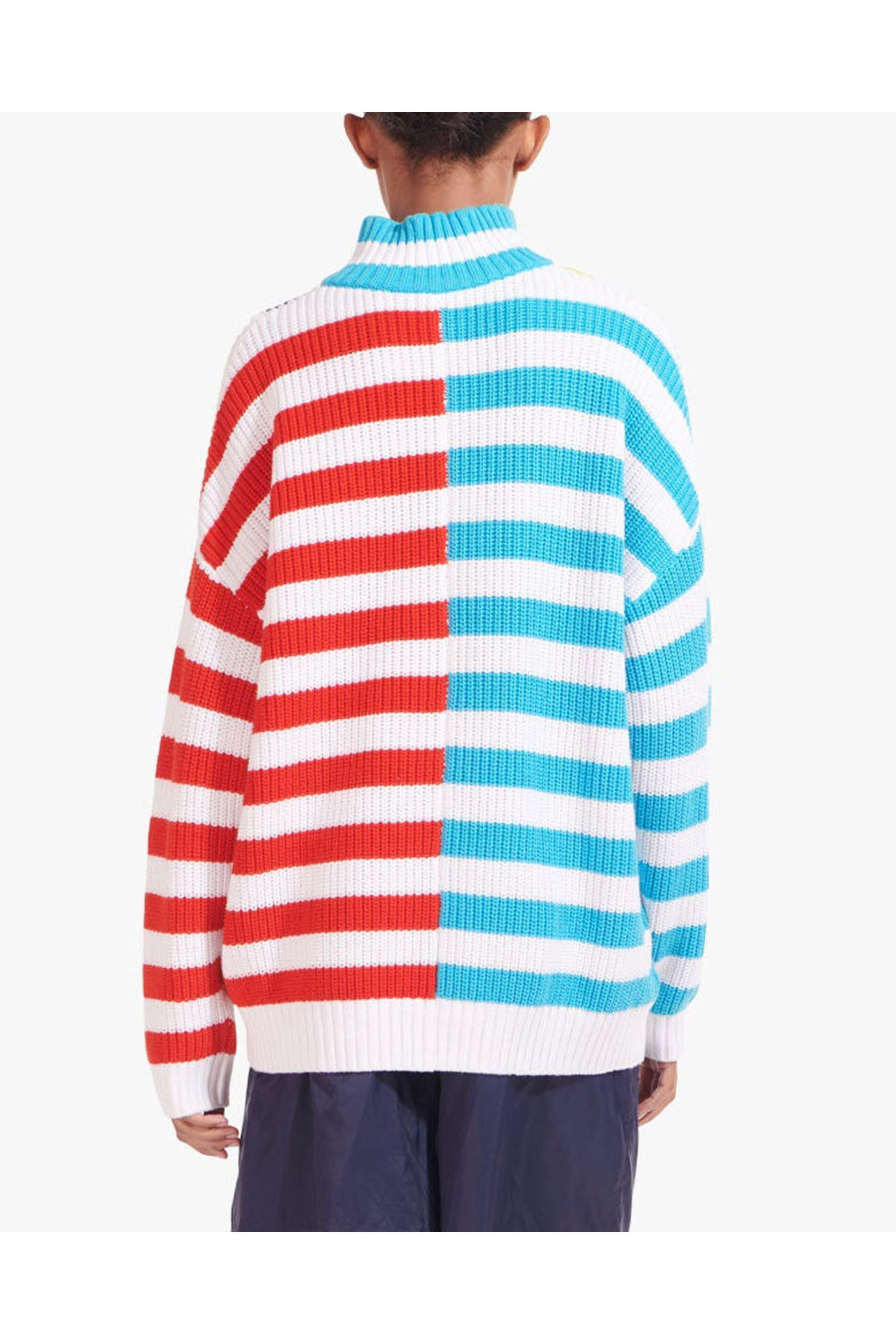 Staud - Captain Stripe Knit Hampton Quarter Zip Sweater
