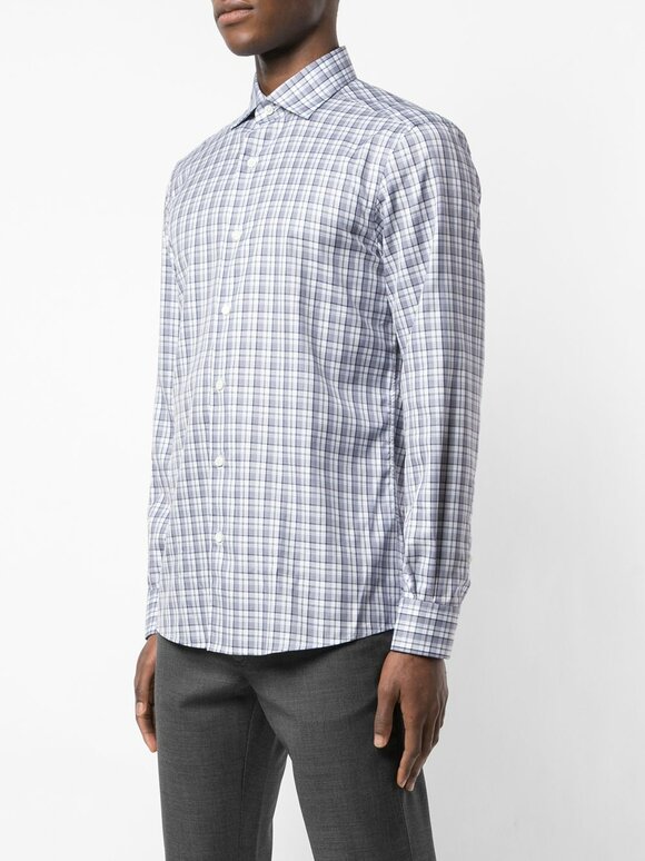 Zegna - Traveller Navy Blue Plaid Sport Shirt