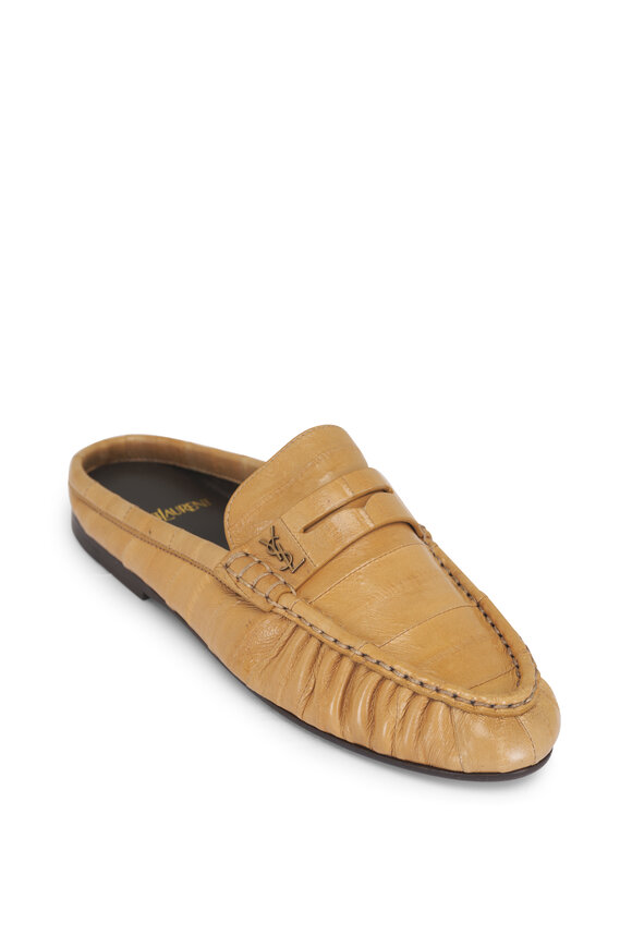 Saint Laurent Le Loafer Light Beige Leather Mule