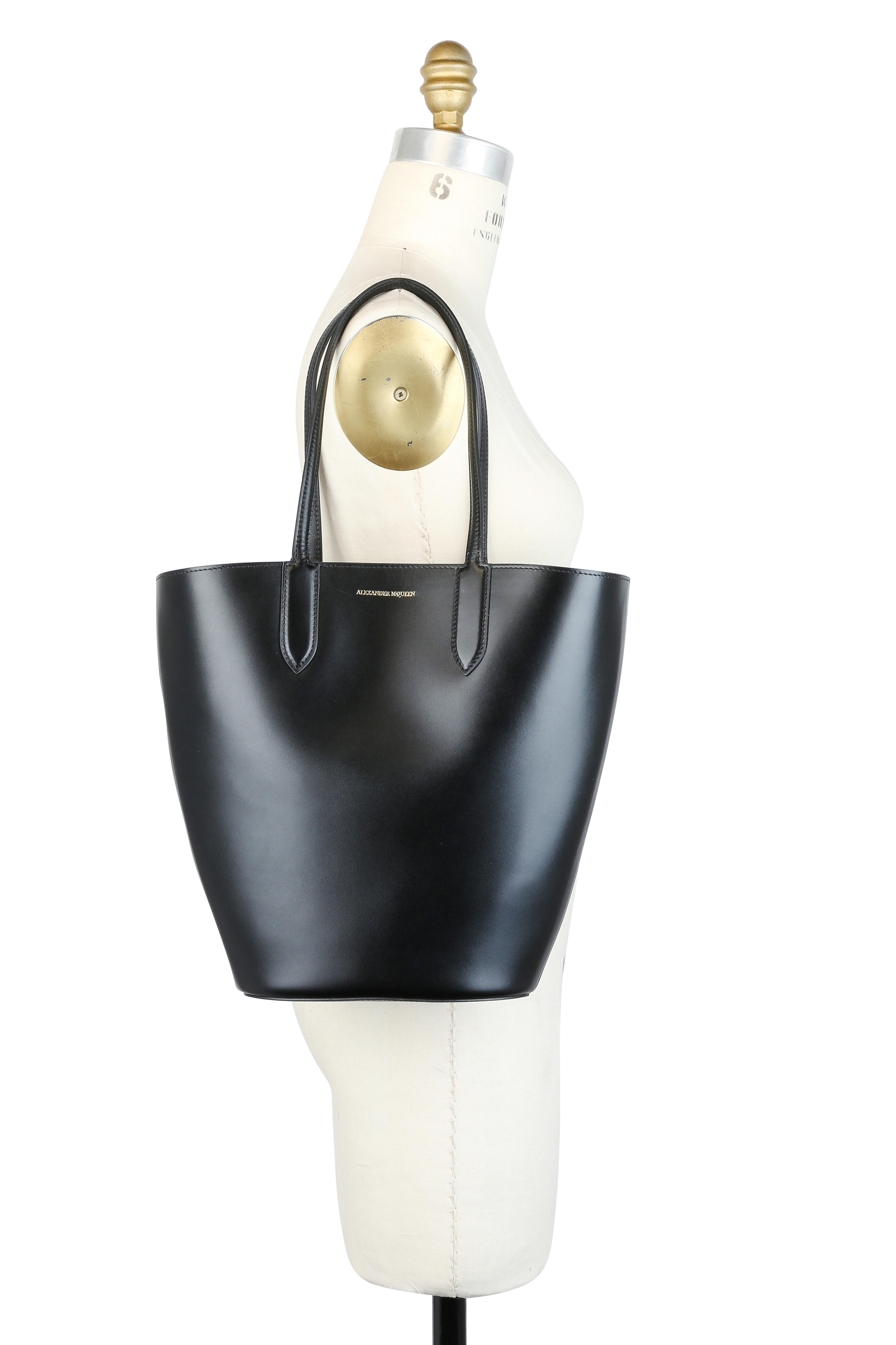 Alexander McQueen Black Leather Basket Bag Mitchell Stores