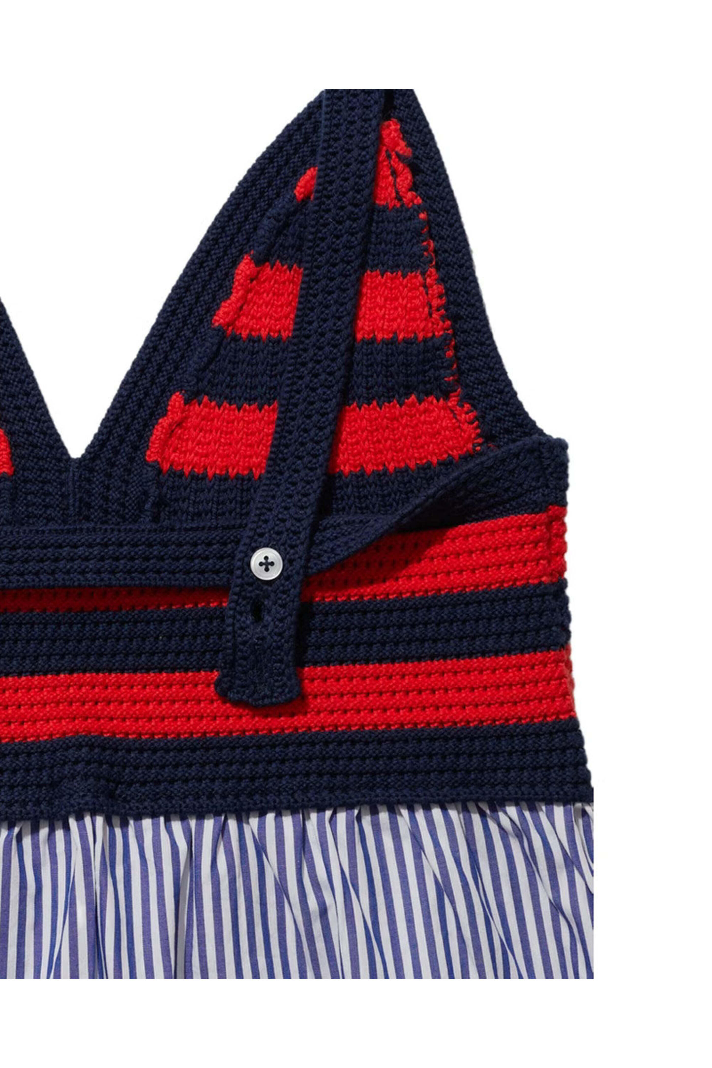 Kule - The Esmee Dress in Crochet Navy and Poppy