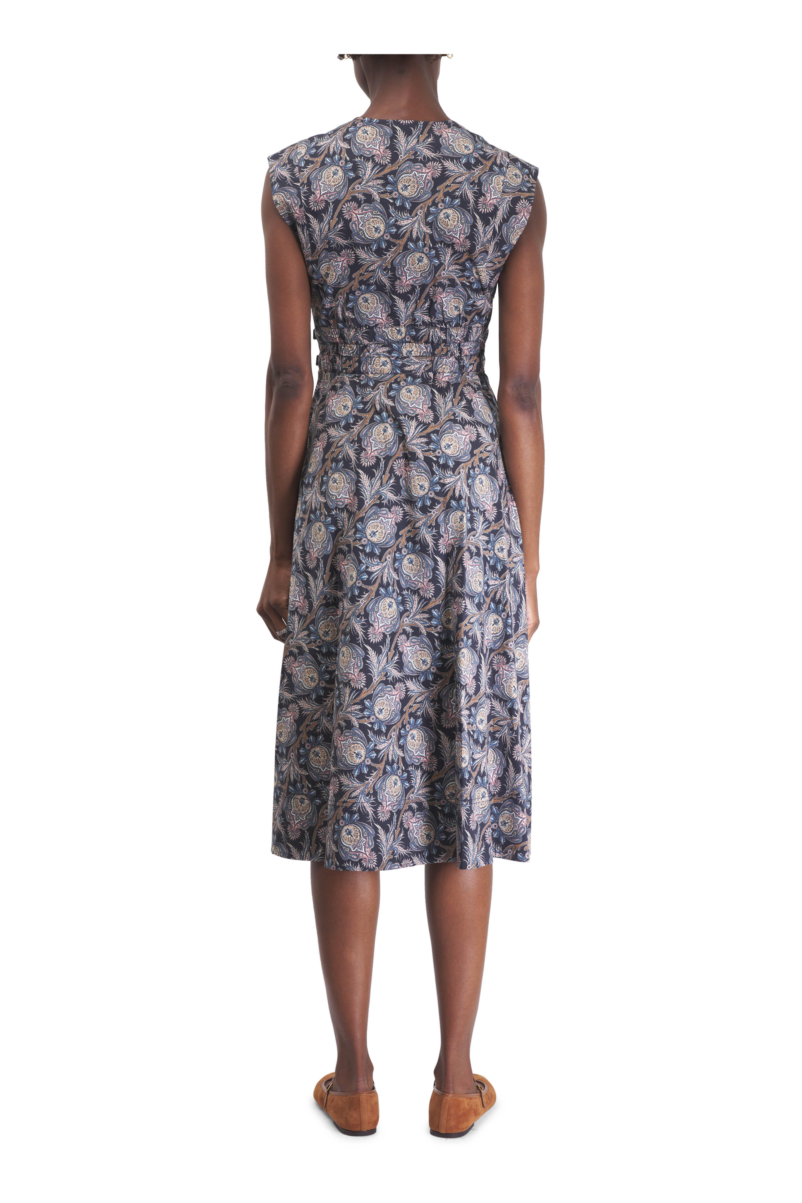 Veronica Beard - Nilsen Black Paisley Print Midi Dress