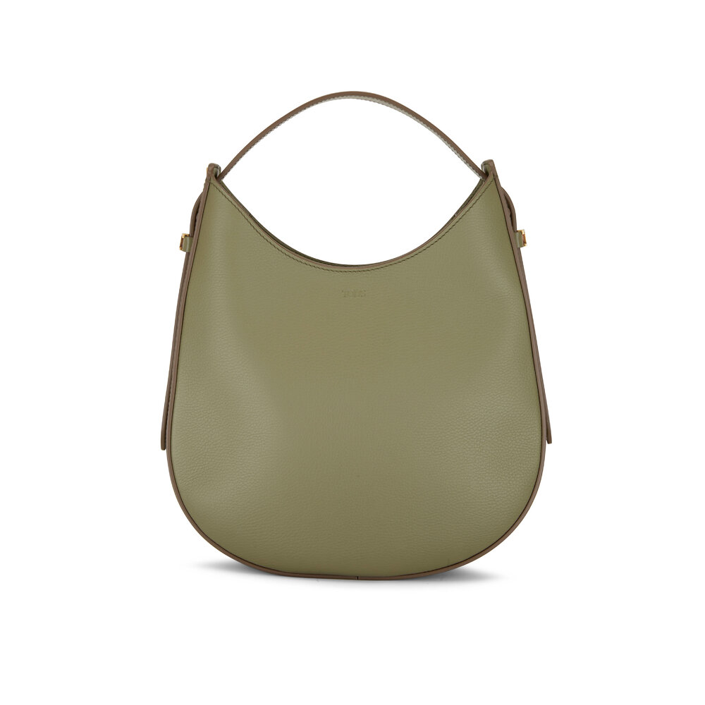Tod's Oboe Olive Grained Leather Small Hobo Mitchell Stores