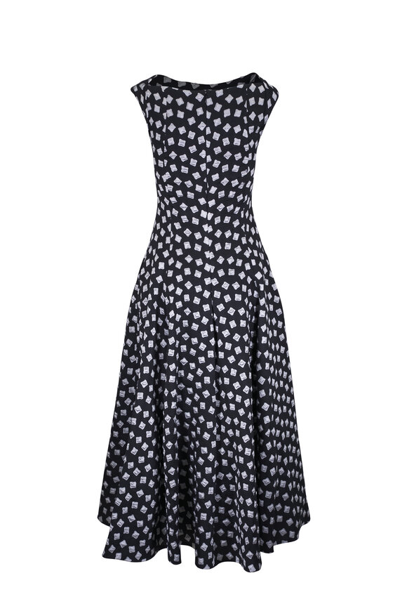 Talbot Runhof - Ravioli Black Jacquard Midi Dress