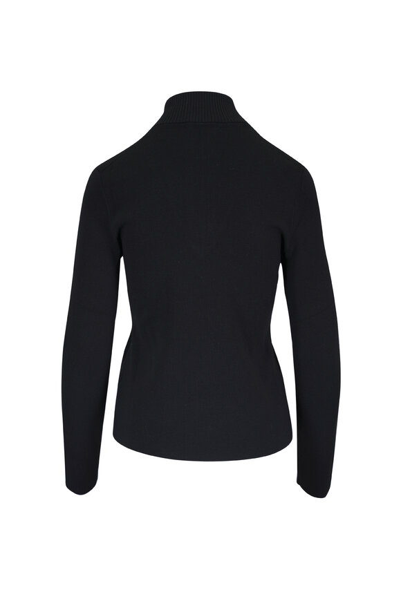 Majestic Noir Stretch Merino Half Zip Blouse - view 2