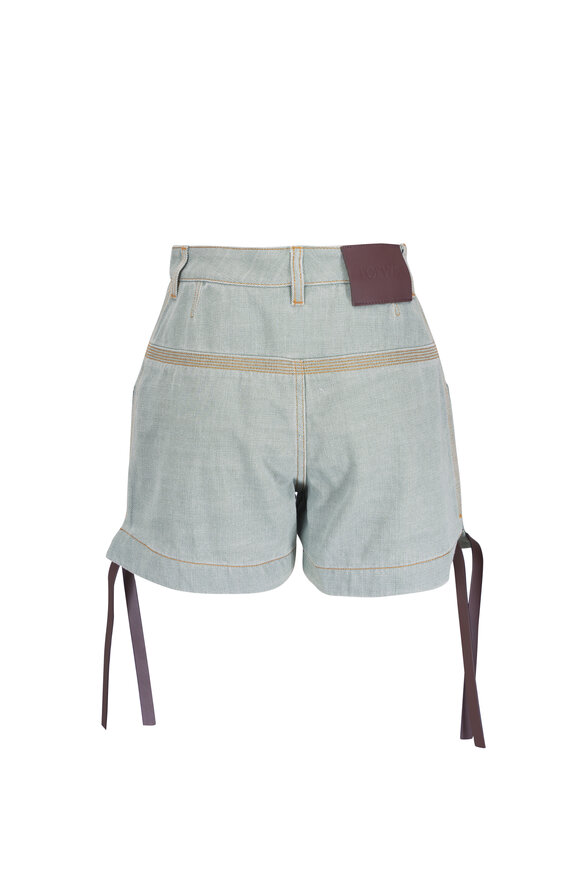 Loewe Workwear Khaki Green Denim Shorts - view 4