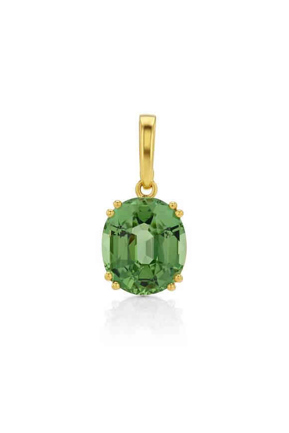 Aaron Henry Cushion Cut Green Tourmaline Pendant - view 1