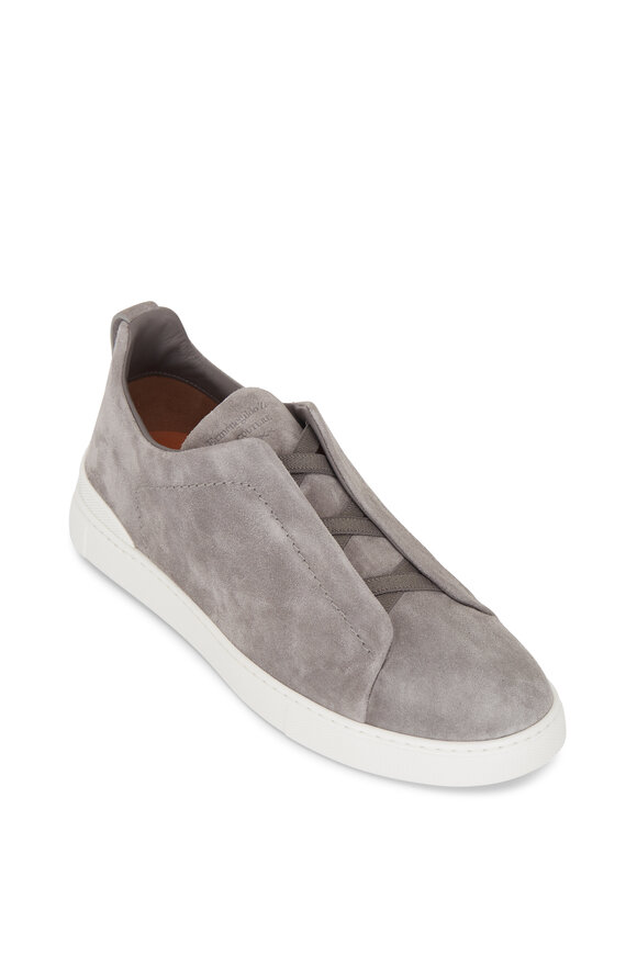 Zegna - Triple Stitch Gray Suede Sneaker