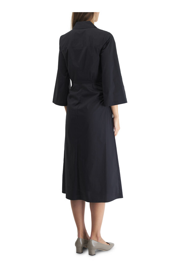 Veronica Beard - Haydon Black Poplin Midi Shirt Dress 