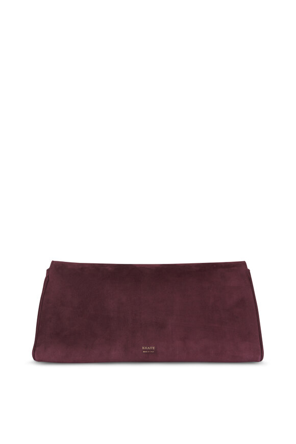 Khaite Audrey Rouge Noir Suede Clutch - view 3