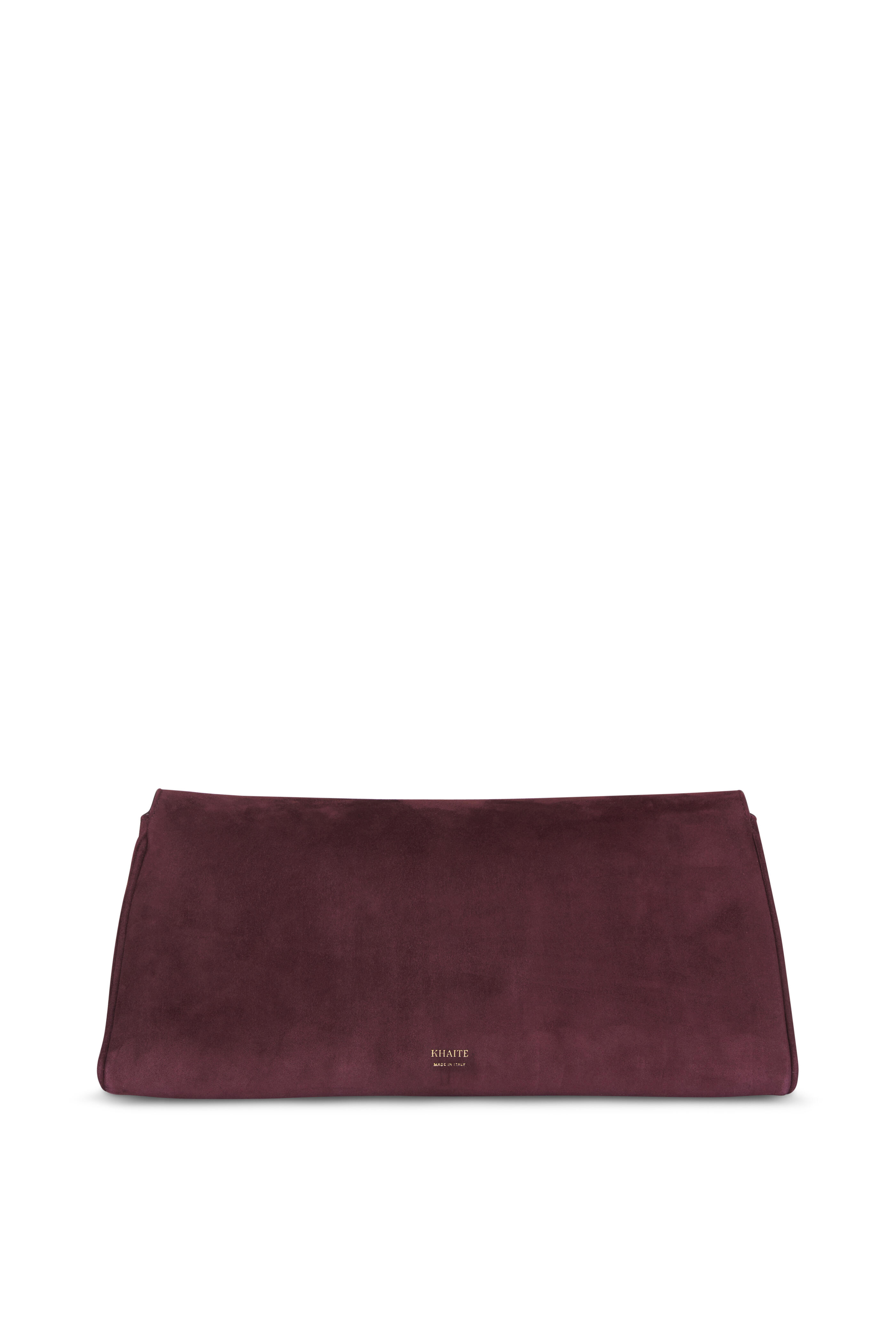 Khaite - Audrey Rouge Noir Suede Clutch - view 3