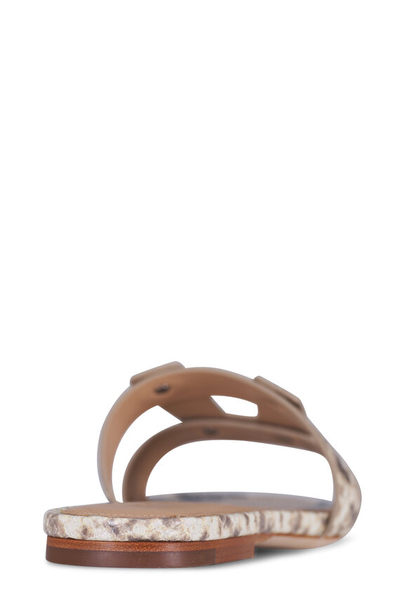 Veronica Beard Via Ecru Printed Leather Slide - view 7
