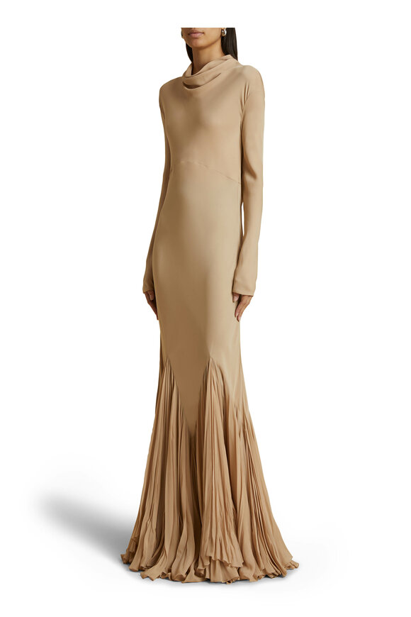 Khaite - Metin Beige Silk Georgette Dress