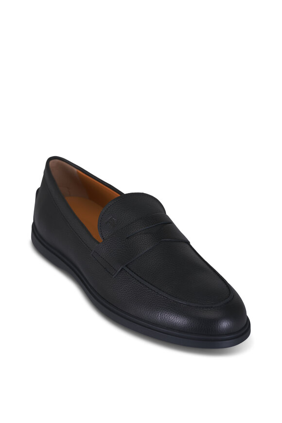 Tod's Gomma Grained Black Leather Loafer - view 1