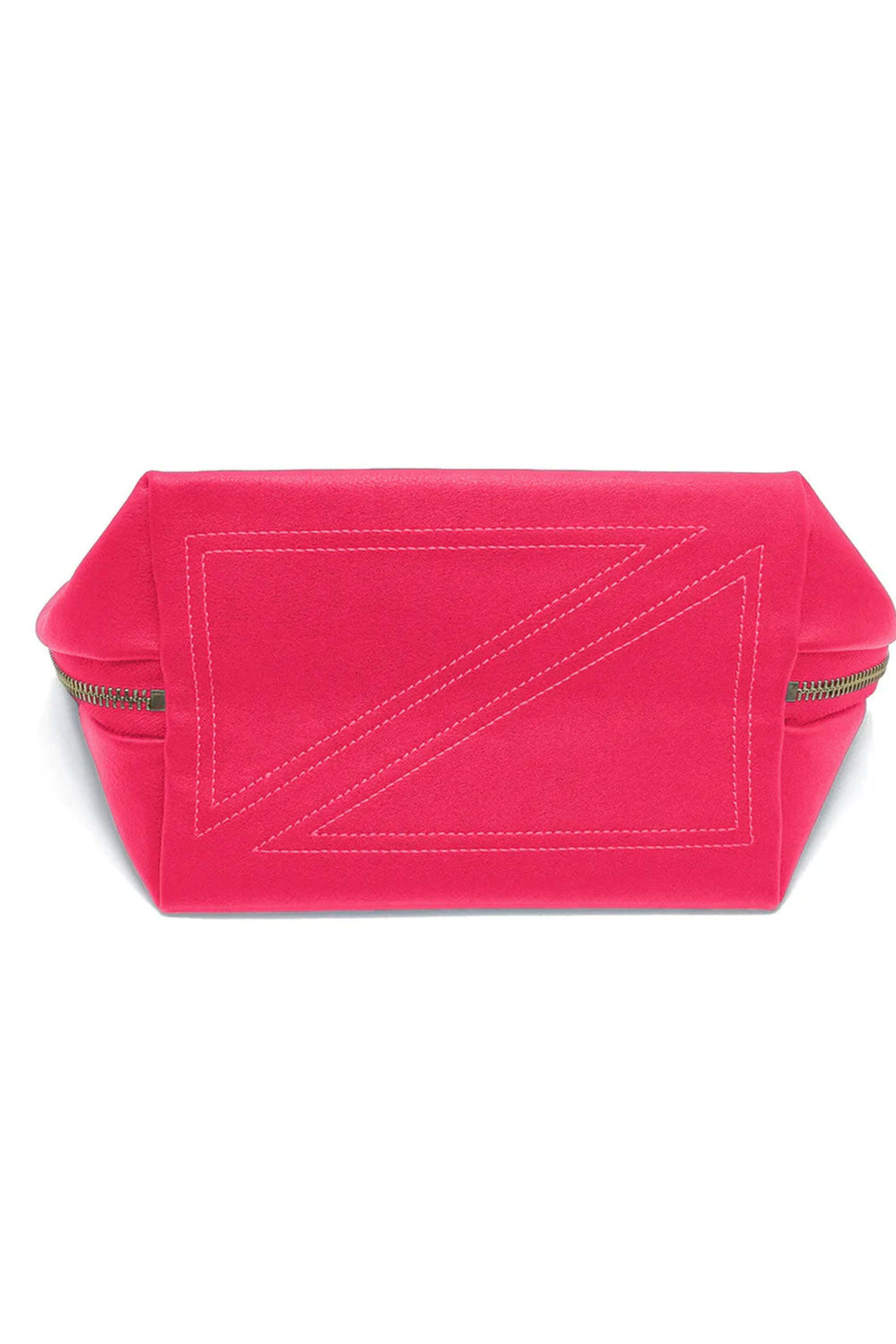 Kusshi - Medium Signature Makeup Bag in Pink and Chevron