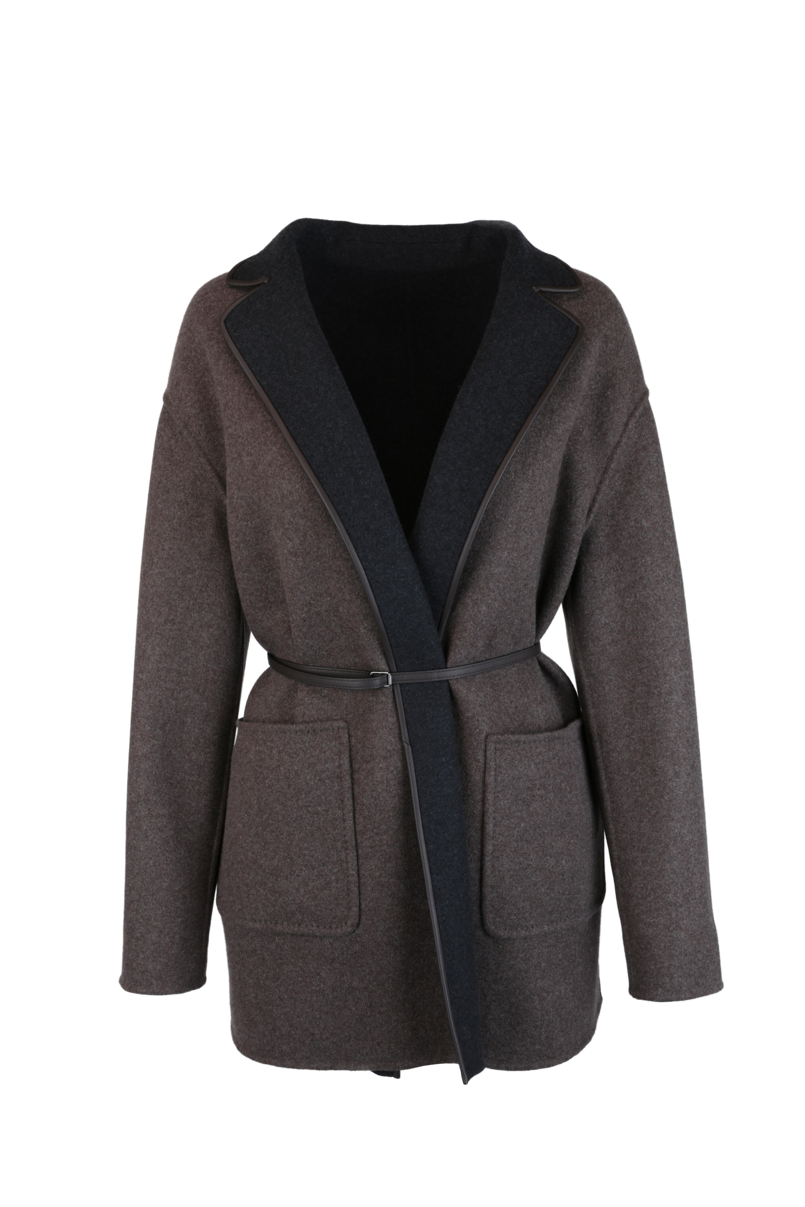Loro Piana - Brown & Gray Cashmere Reversible Coat