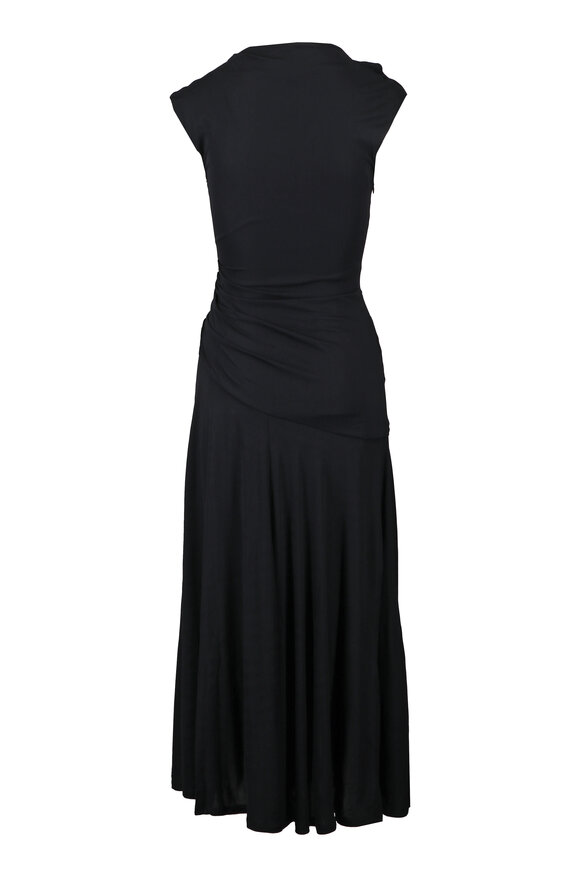Ulla Johnson Daphne Black Rosette Midi Dress - view 2