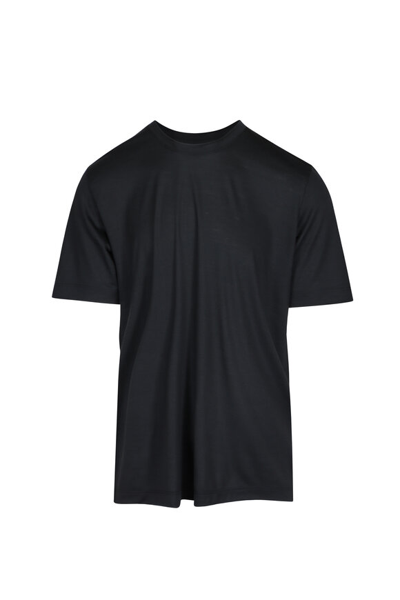 Marco Pescarolo Black Wool Jersey T-Shirt