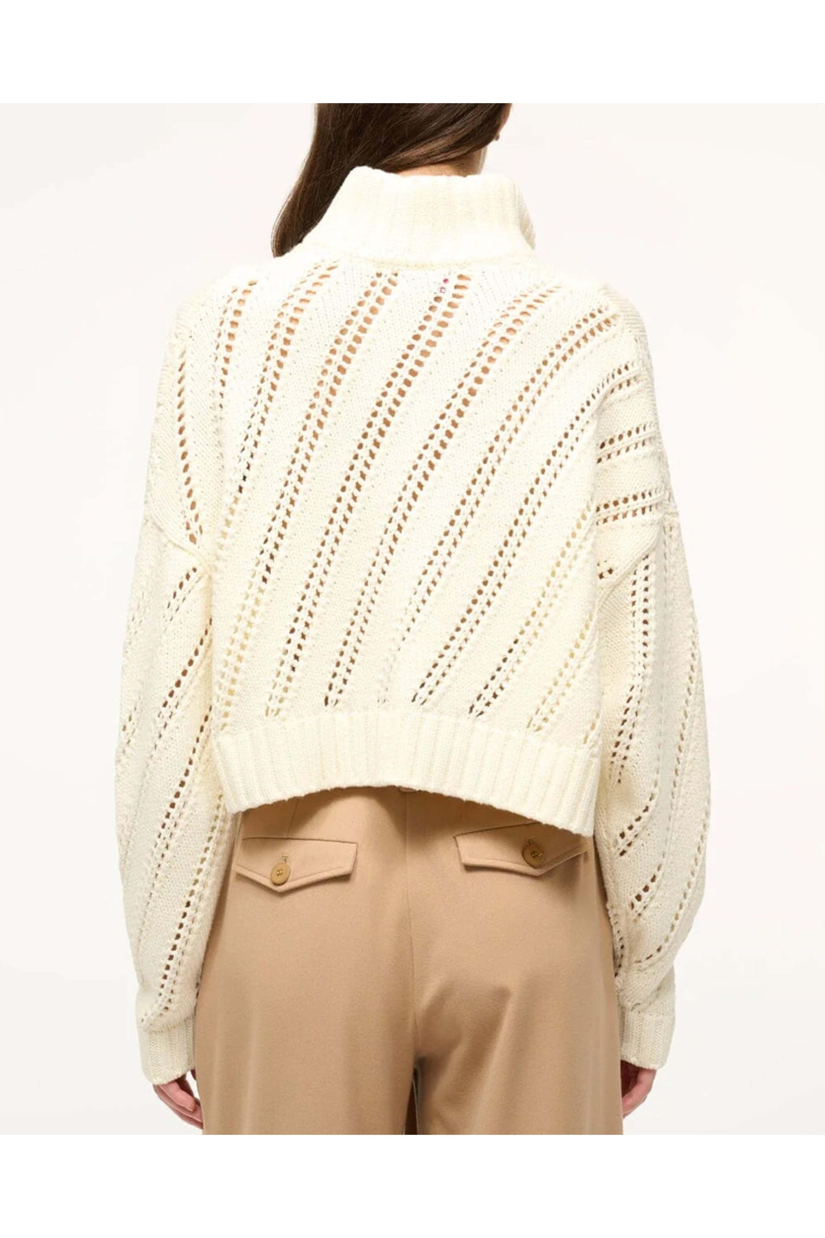 Staud - Ivory Cropped Hampton Sweater