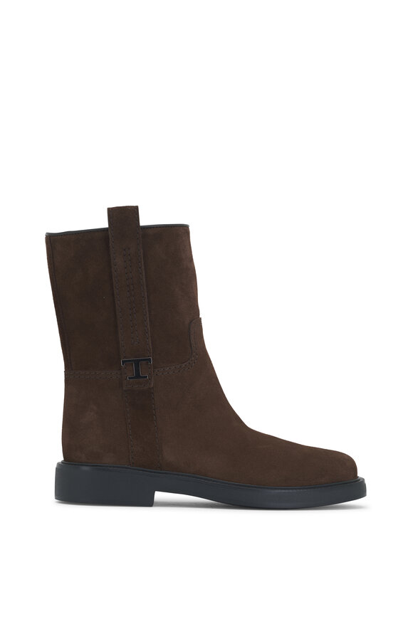 Tod's - Marrone Africa Suede Tab Bootie 