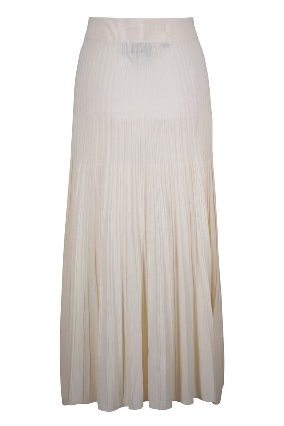 TWP Ivory Stretch Knit Pleated Midi Skirt - view 3