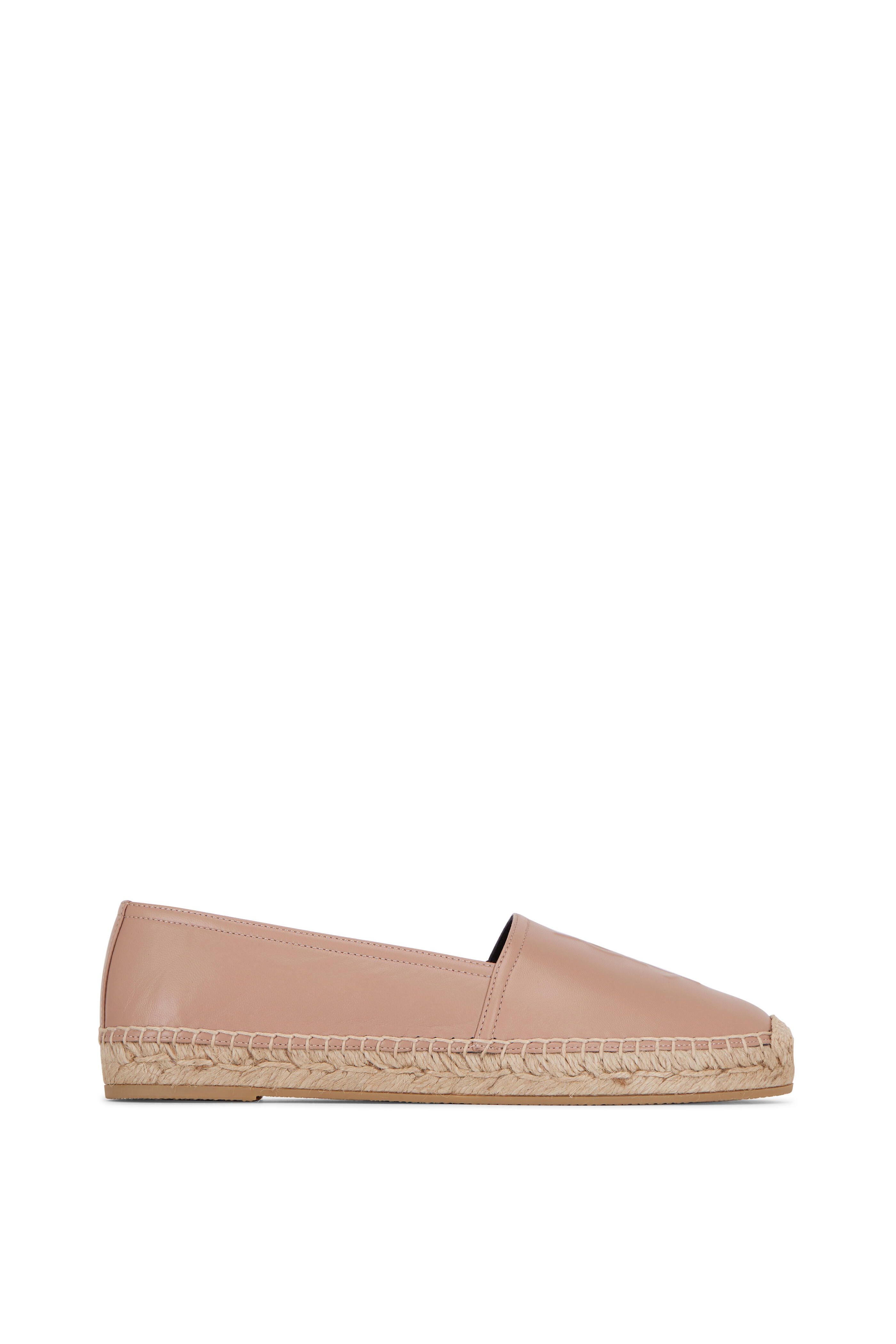 Saint Laurent - Nude Leather Flat Espadrille